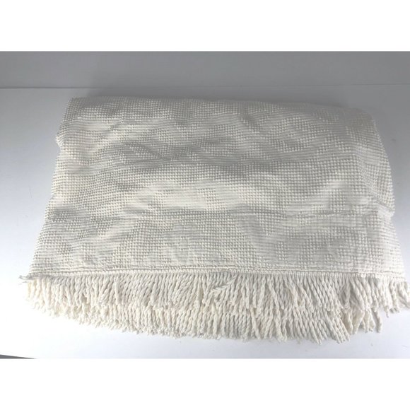 Vinrage Normandle Ideal Bed Spread Cotton Adjusted 107x74 White Cottage - Picture 1 of 6